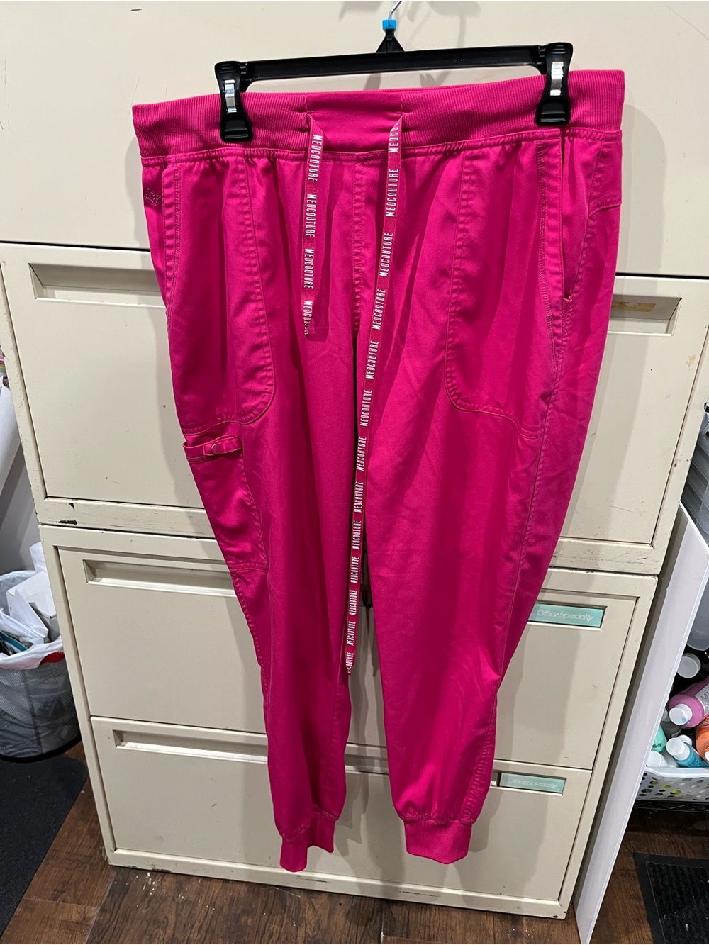 Med Couture Hot Pink Track scrub Joggers